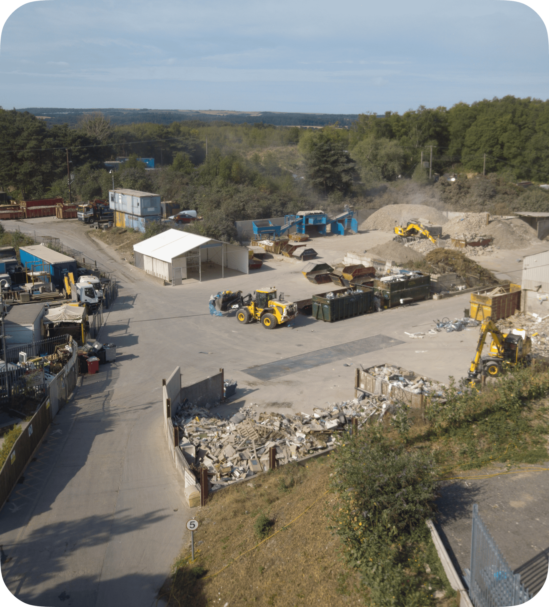 aerial photo of waste group's tipping facility