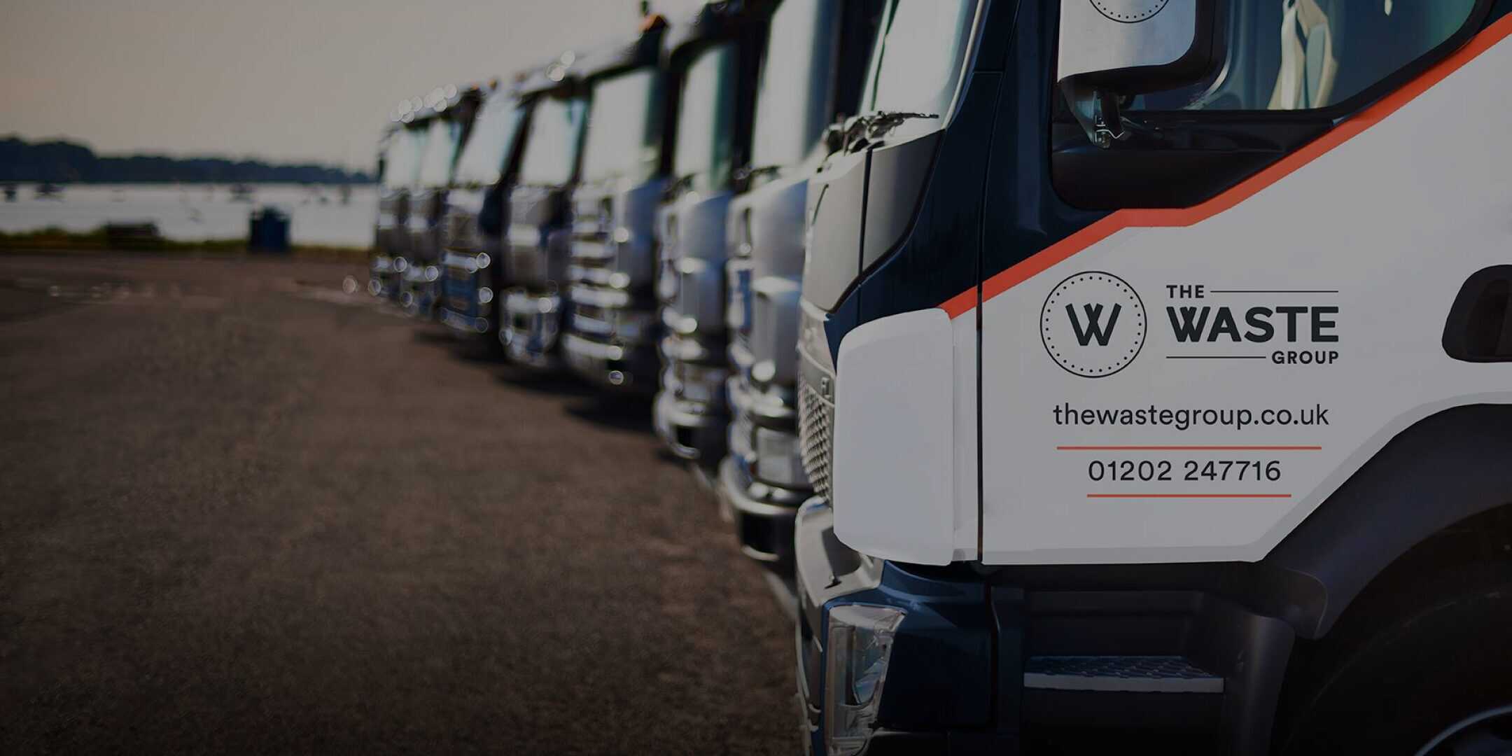 trucks with the waste group logos