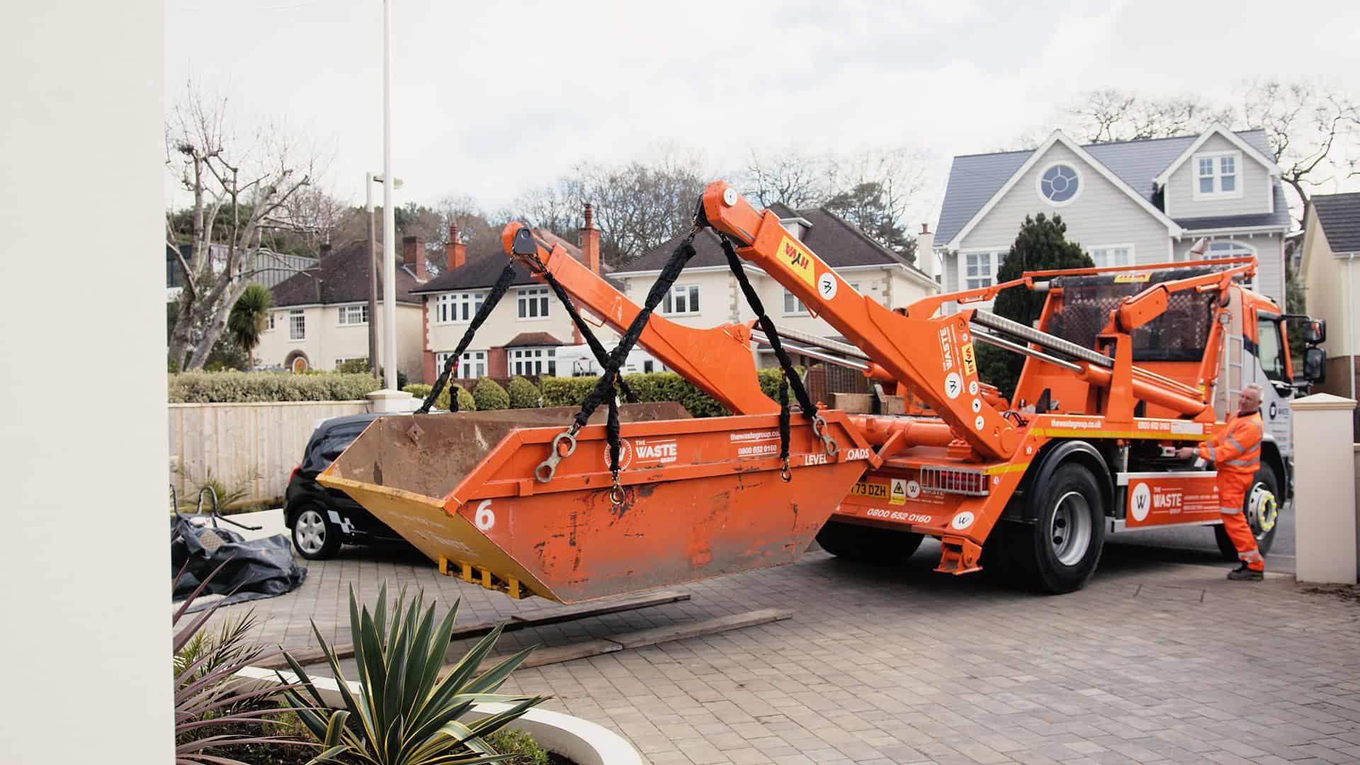 Skip hire Poole being delivered in Poole